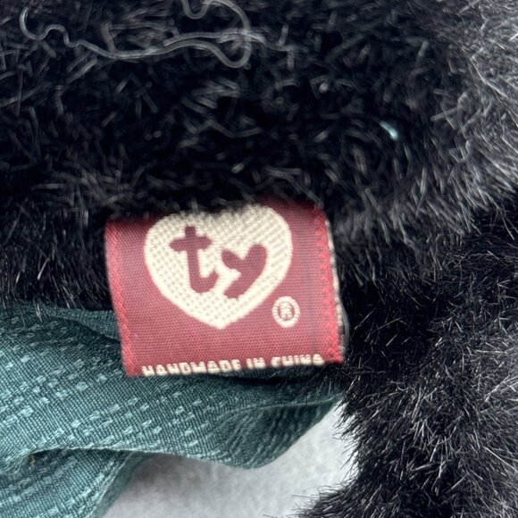 Purcy Black Country Cat Attic Treasures Green Jumper Outfit TY 1993 Posable 9" - Picture 8 of 9